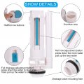 Uxcell Toilet Flush Valves 2 Inch Dual Split Push Button Bottom Inlet Fill Valve Replacement Parts 320mm Height White