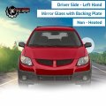 Driver Left Side Mirror Glass Assembly With Plastic Back Plate Non-heated Compatible 2003-2008 Toyota Corolla Matrix Pontiac