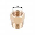Uxcell Brass Threaded Pipe Fitting G1 2 Male X G3 8 Female Hex Bushing Adapter 26mm Length 2pcs