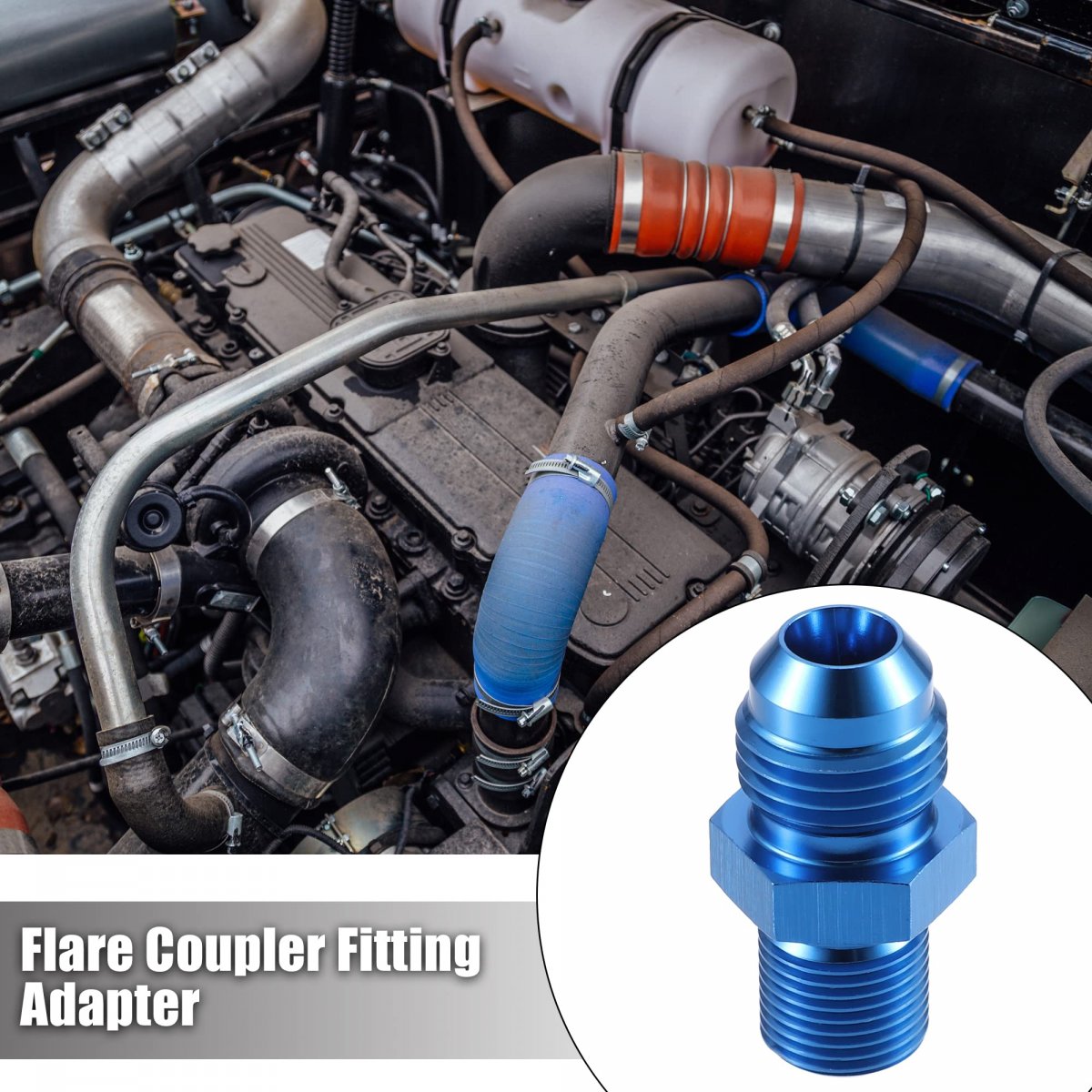 Blue 6an Male To M12x1 0mm Metric Thread Fitting Adapter Flare Union Coupler Fuel Oil Line Hose End Aluminum Alloy For Car