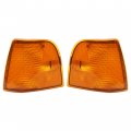 Kuafu Pair Corner Light Bezel Compatible With Peterbilt 375 385 Trucks Halogen Turn Signal Lamp Amber Lens Driver Passenger