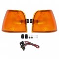 Kuafu Pair Corner Light Bezel Compatible With Peterbilt 375 385 Trucks Halogen Turn Signal Lamp Amber Lens Driver Passenger
