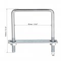 Uxcell Square U-bolts 3-1 2 90mm Inner Width Carbon Steel M8 With Nuts Frame Plate Round Washers