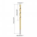 Uxcell High Speed Steel Straight Shank Twist Drill Bit Fully Ground Titanium Coated 2 5mm Diameter 57mm Total Length 25mm 12