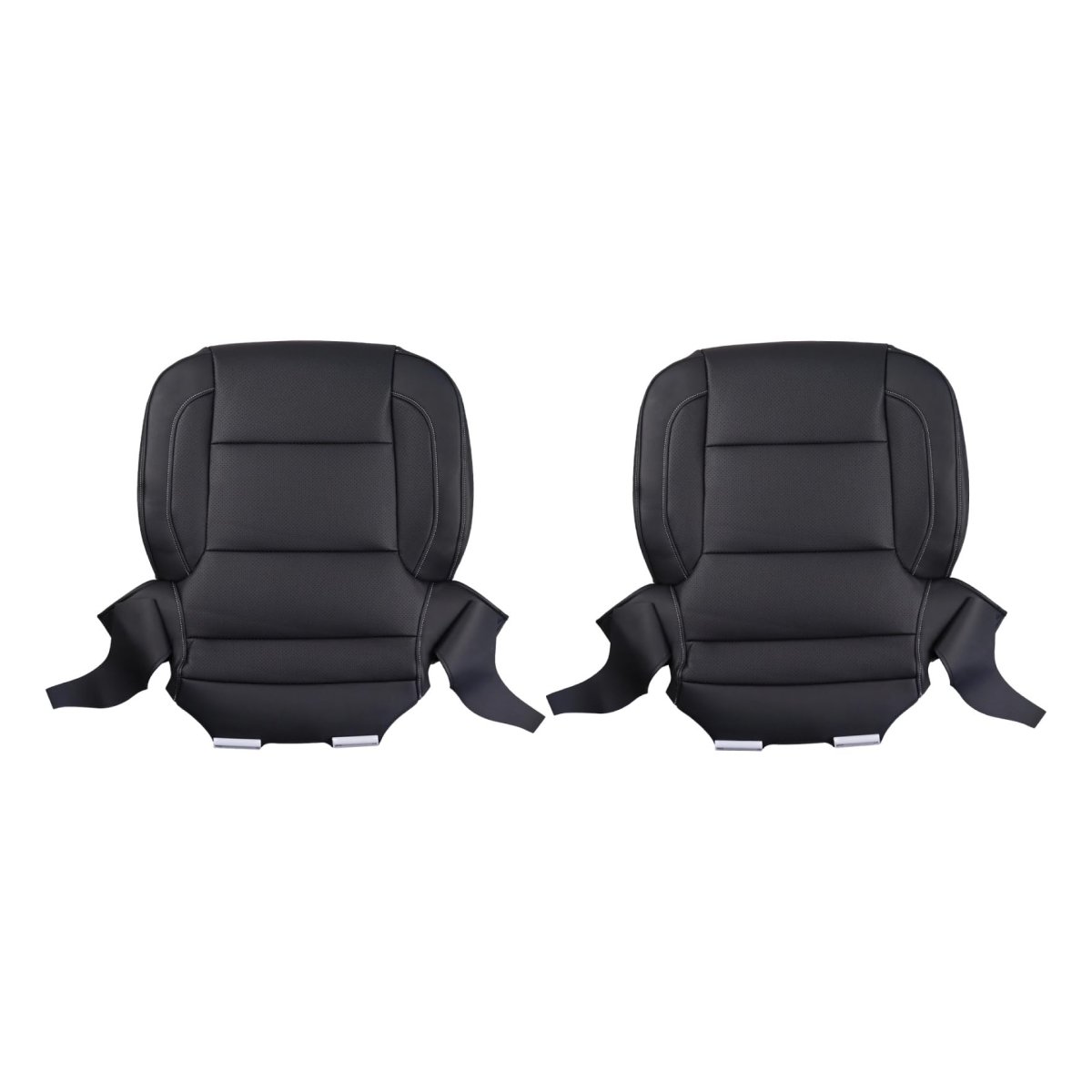 2pcs Driver And Passenger Bottom Seat Cover Black