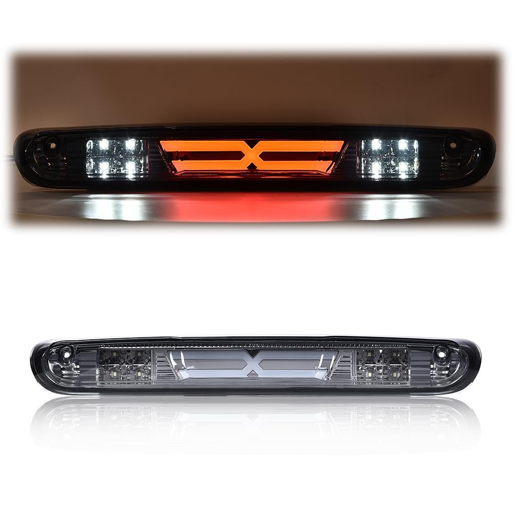 X Type Led Third Brake Light For Chevy Silverado Gmc Sierra 2007 2014 Smoky Lens Chrome Housing 3rd Bar Cargo With Amber