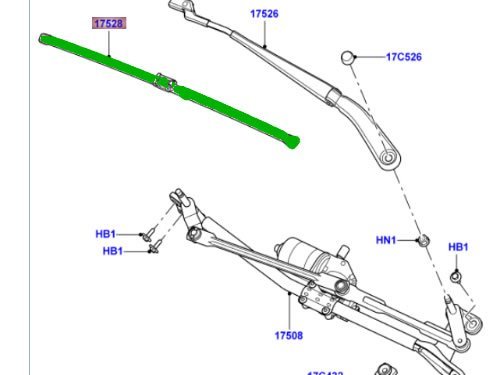 Genuine Front Wiper Blade For Range Rover Evoque Rh Lr078305