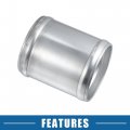 A Absopro Car Adapter Joiner Pipe Universal 63mm 2 48 Od 76mm 99 Length Connector Tubing Aluminum Alloy Silver Tone
