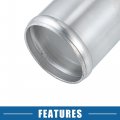 A Absopro Car Adapter Joiner Pipe Universal 63mm 2 48 Od 76mm 99 Length Connector Tubing Aluminum Alloy Silver Tone