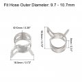 Uxcell 10pcs 10mm Spring Band Type Action Fuel Silicone Vacuum Hose Pipe Clamp Low Pressure Air Clip Nickel Plated