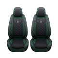 Universal Fit Car Seat Covers 5 Seats Set Green And Black Pu Leather Sponge Pads For Front Rear Waterproof Airbag Compatible 