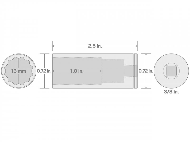 Tekton 3 8 Inch Drive X 13 Mm Deep 12-point Socket Shd13313