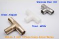Autobahn88 3-way T-piece Brass Copper Vacuum Hose Joiner Tee Connector Od 25mm 1
