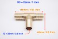 Autobahn88 3-way T-piece Brass Copper Vacuum Hose Joiner Tee Connector Od 25mm 1