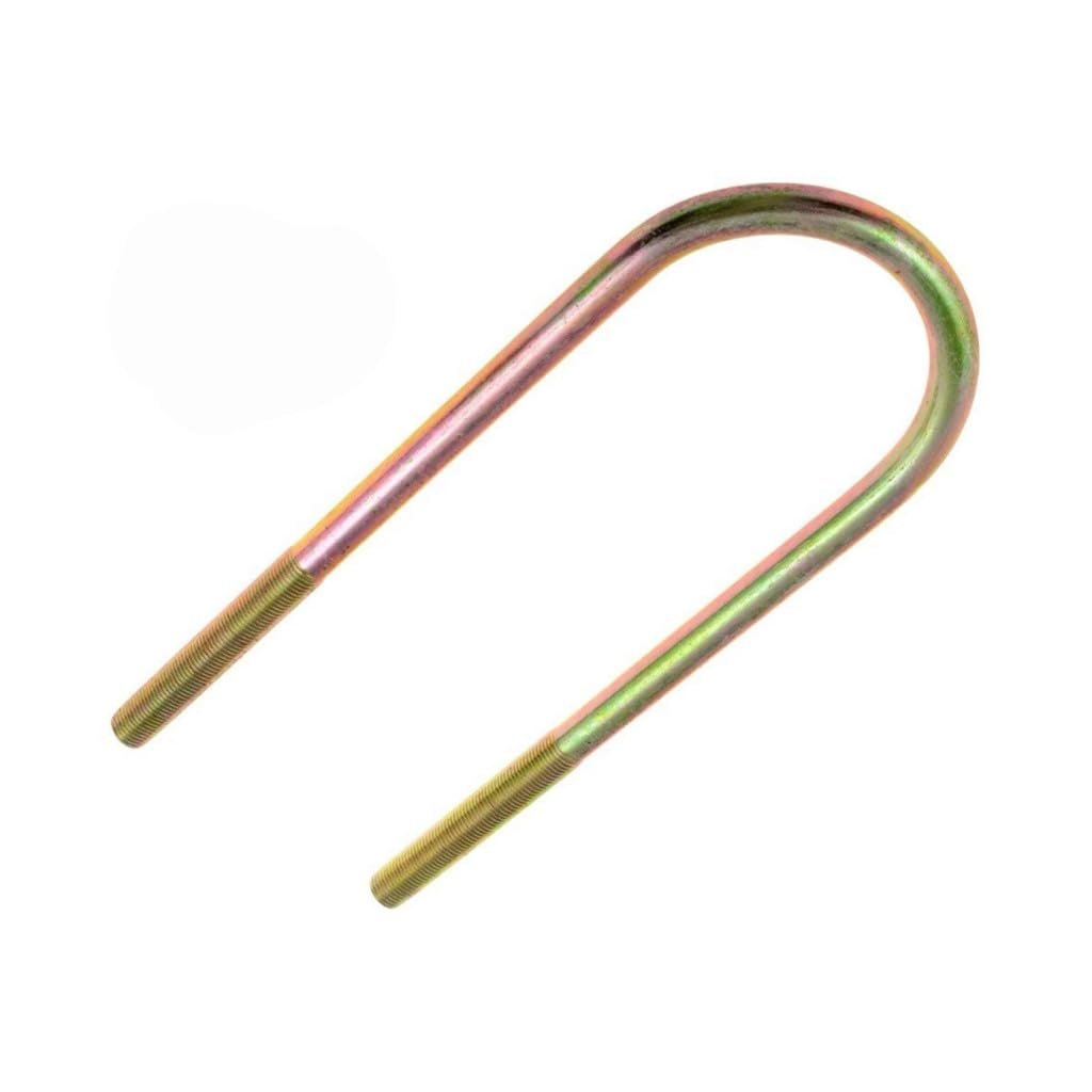 Threaded Round U Bolt 1 2 In Diameter Fine Thread Heat Hardened Alloy Steel Yellow Zinc Finish Includes Nuts