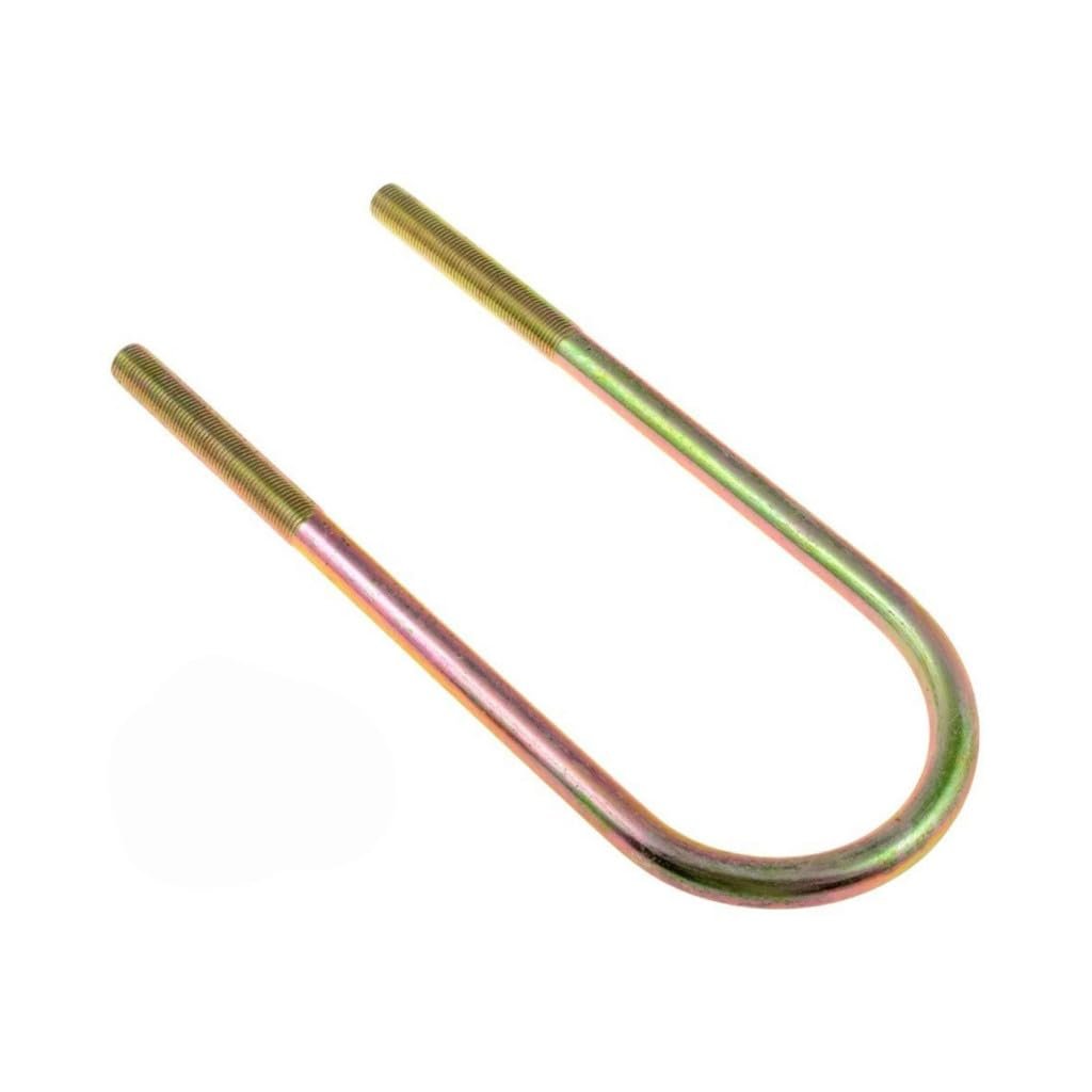 Threaded Round U Bolt 1 2 In Diameter Fine Thread Heat Hardened Alloy Steel Yellow Zinc Finish Includes Nuts