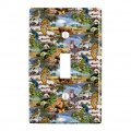 World Wildlife Snow Leopard Rhino Wolf Lion Pattern Plastic Wall Decor Toggle Light Switch Plate Cover 