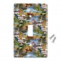 World Wildlife Snow Leopard Rhino Wolf Lion Pattern Plastic Wall Decor Toggle Light Switch Plate Cover