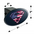 Superman Usa American Flag Shield Logo Oval Tow Trailer Hitch Cover Plug Insert