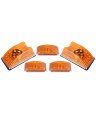 Amber Cab Roof Marker Running Lights For Hummer H2 Sut Suv 2003 2004 2005 2006 2007 2008 2009 5 Piece Set With Soft Pads 