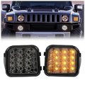 Hecasa Pair Led Turn Signal Light For 2006-2010 Hummer H3 H3t Replacement Hu2530100 Hu2531100 Smoke Lens Chrome Housing Lamp 
