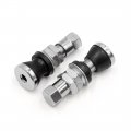 Uxcell 4 Pcs Black Silver Tone Motorcycle Tyre Wheel Valve Stem Dust Cap Cover