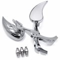 Httmt Mt252-007 Ttt004- Alloy Teardrop Flame Custom Mirror Compatible With Kawasak Ninja 500 All Year Models Chrome