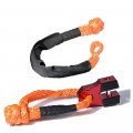 2x Orange 38 000lb 22 1 2 Synthetic Winch Rope Towing Straps Soft Shackle 1x Red Billet Flat Hook Mounting Assembly Kit