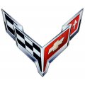 C8 Corvette Crossed Flag Wall Emblem Large Metal Art 2020 Later Full 20 By 19 In Size Cross
