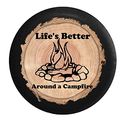 Firewood Series Lifes Better Around A Campfire Camping Spare Tire Cover Black 26-27 5 In 