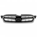 Hecasa Front Grille Compatible With 2004-2007 Subaru Legacy Bumper Grill Silvery Black Replacement For 91121ag12b Su1200129