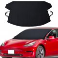 Econour Snow Cover Tesla Model 3 Y S X Designed With Windproof Double Elastic Strap Windshield For Ice  Enhanced 600d Oxford 