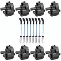 Ena Set Of 8 Ignition Coil And 7mm Blue Wire For Cadillac Chevrolet Gmc Pontiac Workhorse Custom Chassis Cts C6500 Topkick 