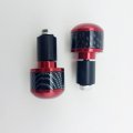 Okstno 7 8 Motorcycle Bar Ends Carbon Fiber Look Handlebar Grips Plugs Fits For Kawasaki Suzuki Yamaha Ducati Red