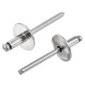 25pcs 3 16 X3 8 304 Stainless Steel Large Flange Round Head Rivets Cap Open End Blind For Construction Automotive Manufacturing 