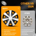 Ocpty Car Wheel Rim Skin Cover Hub Caps Hubcap Black Silver Replacements For Oem Steel Wheels High Grade Abs With Retention