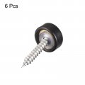 Mirror Screws 12mm 0 47 6pcs Brass Decorative Cap Cover Nails Fasteners For Tables Bath Plates Wardrobes Glass Signs Black