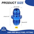 8an-8an Male Fuel Fitting Fit 1 2 Hole 61 Length Aluminum Straight Union Coupler Connector Hose Adapter For Automotive Blue