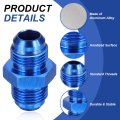 8an-8an Male Fuel Fitting Fit 1 2 Hole 61 Length Aluminum Straight Union Coupler Connector Hose Adapter For Automotive Blue