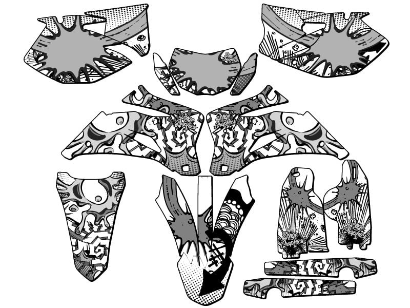 2007-2011 Wr 450 F Zany White Senge Graphics Complete Kit For Yamaha
