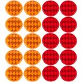 Class A 3 In Round Reflector Strong Stick On 10 Red And Amber Pack For Trailers Trucks Boats Rvs Dot C2 Requirements 