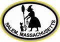 Stickertalk Witch Oval Salem Massachusetts Vinyl Sticker 3 Inches By 2 