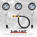 8pcs Compression Tester Kit 3-in-1 Engine Gauge Automotive Quick Accurate Cylinder 0-300 Psi Pressure Measurement Tool