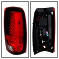 Acanii For 2003-2006 Chevy Silverado 1500 Red Clear Led Tail Lights Brake Lamps Replacement Driver Passenger Side