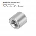 Uxcell 5pcs M6 Round Connector Nuts 304 Stainless Steel Coupling 10mm 0 39 Length Sleeve Rod Bar Stud Nut For Bracket