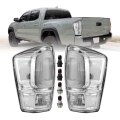 Rear Tail Light Assemblies For 2016 To 2023 Toyota Tacoma Clear Lens With Chrome Housing And Red Bulbs Set Of 2 Left Right All 