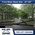 1 Pair 22 20 Front Windshield Wiper Blade Ford For Mustang 07-21 Replace Set W Upgraded Stability All Weather Pinch-tab Not J U