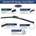 1 Pair 22 20 Front Windshield Wiper Blade Ford For Mustang 07-21 Replace Set W Upgraded Stability All Weather Pinch-tab Not J U