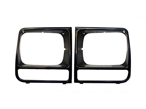 Headlight Door Bezel Set For 1997 2001 Jeep Cherokee Se Sport Raw Black Lh And Rh Front Pair Waterproof Polycarbonate Lens