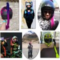 Hhongjm Helmet Pigtail Motorcycle Ponytail Bicycle Braids Hair Tails Used For Any Helmets Suction Cup Reusable Design Black To